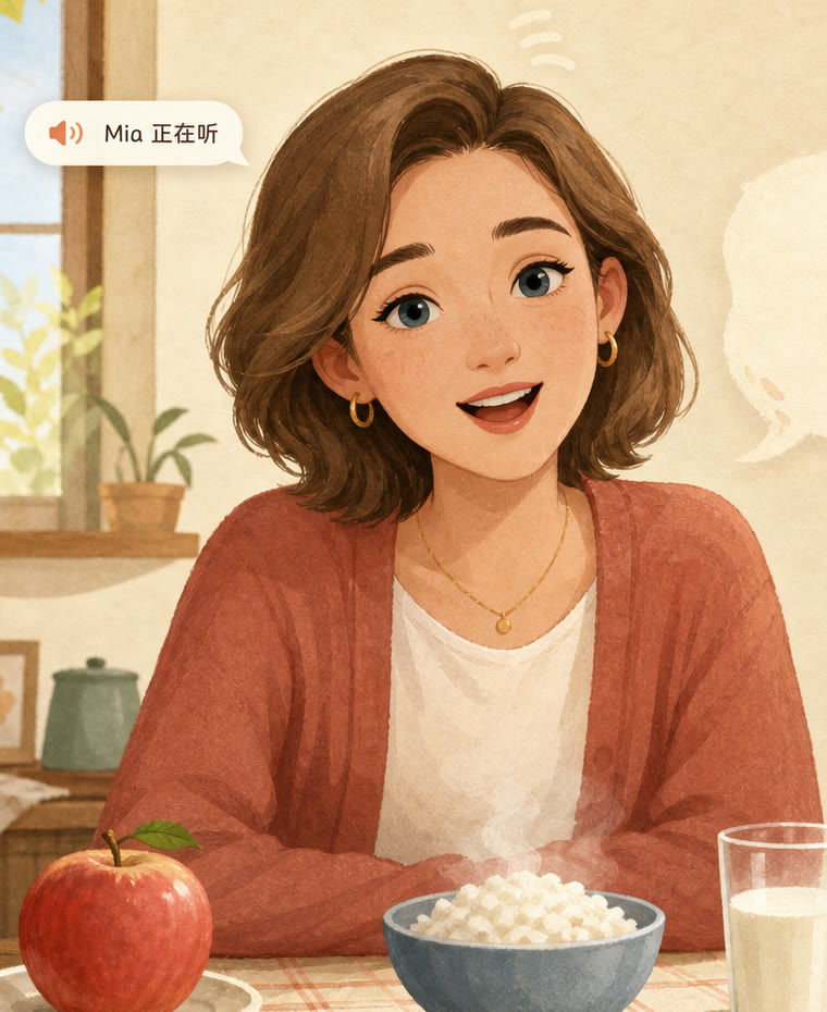 Demo 中的成年女性英语导师 Mia